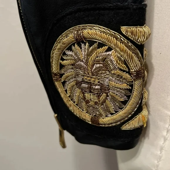 Balmain x H&M Gold Lion Embroidered Leather Jacket - Picture 5 of 11